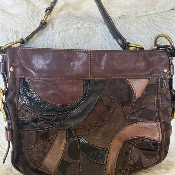 Patchwork Leather Shoulder Bag - Picture 2 of 8